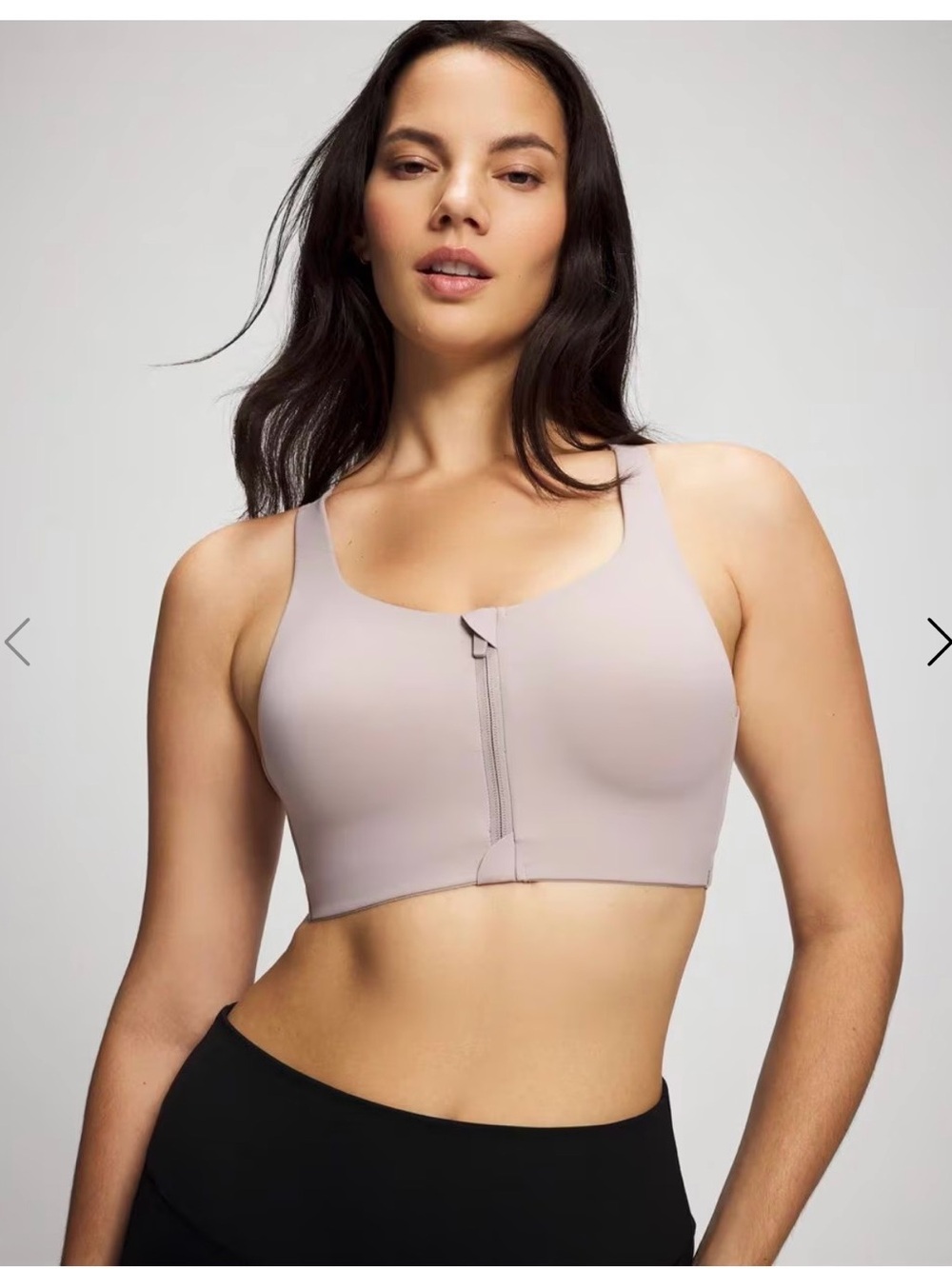 Soma Front-Zip High Impact Sports Bra — Silver Taupe